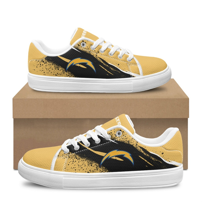 Women's Los Angeles Chargers Low Top Casual Sneakers Shoes 001