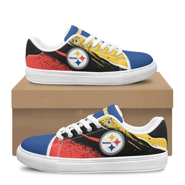 Women's Pittsburgh Steelers Low Top Casual Sneakers Shoes 001