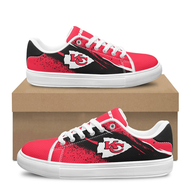 Women's Kansas City Chiefs Low Top Casual Sneakers Shoes 001