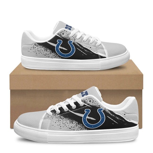 Women's Indianapolis Colts Low Top Casual Sneakers Shoes 001