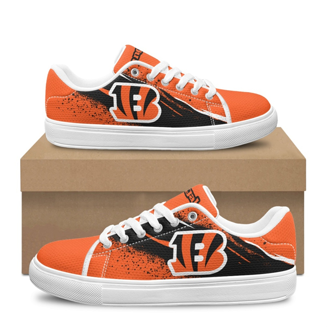 Women's Cincinnati Bengals Low Top Casual Sneakers Shoes 001