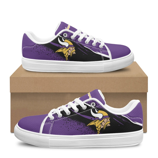Women's Minnesota Vikings Low Top Casual Sneakers Shoes 001