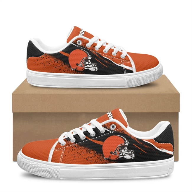 Women's Cleveland Browns Low Top Casual Sneakers Shoes 001