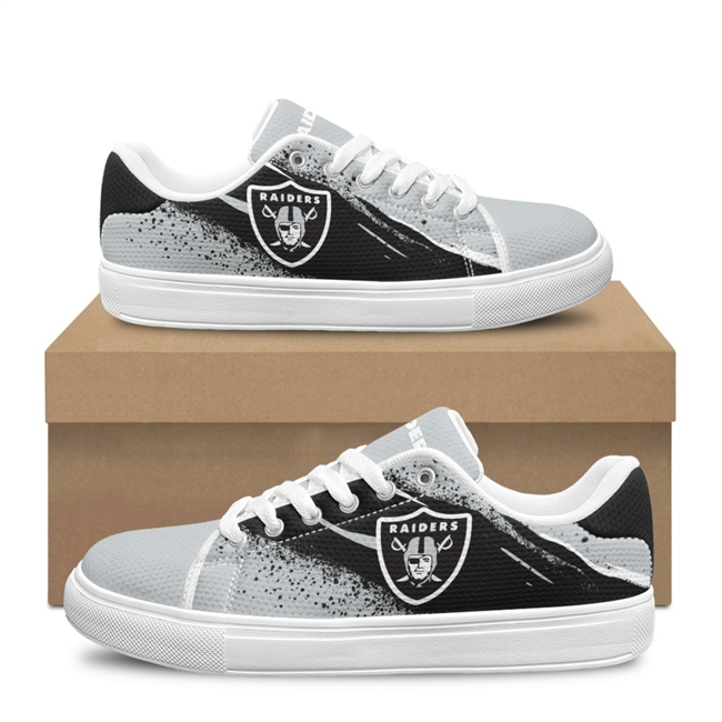 Women's Las Vegas Raiders Low Top Casual Sneakers Shoes 001