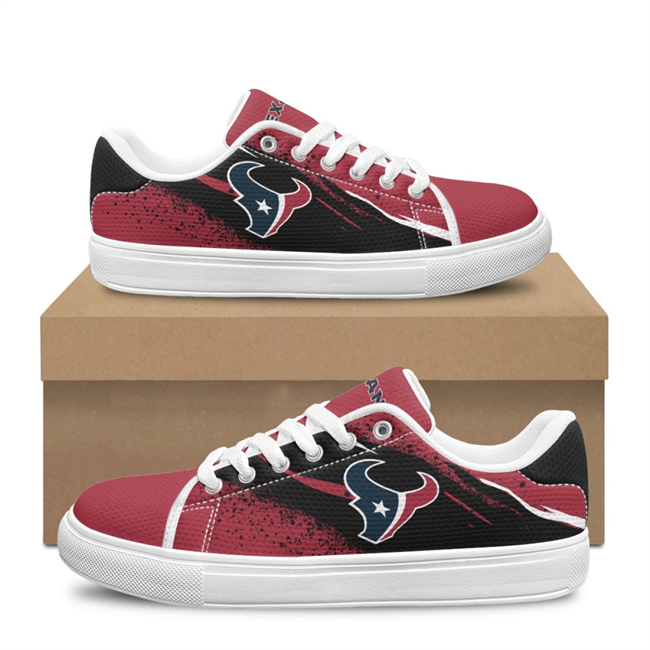 Men's Houston Texans Low Top Casual Sneakers Shoes 001