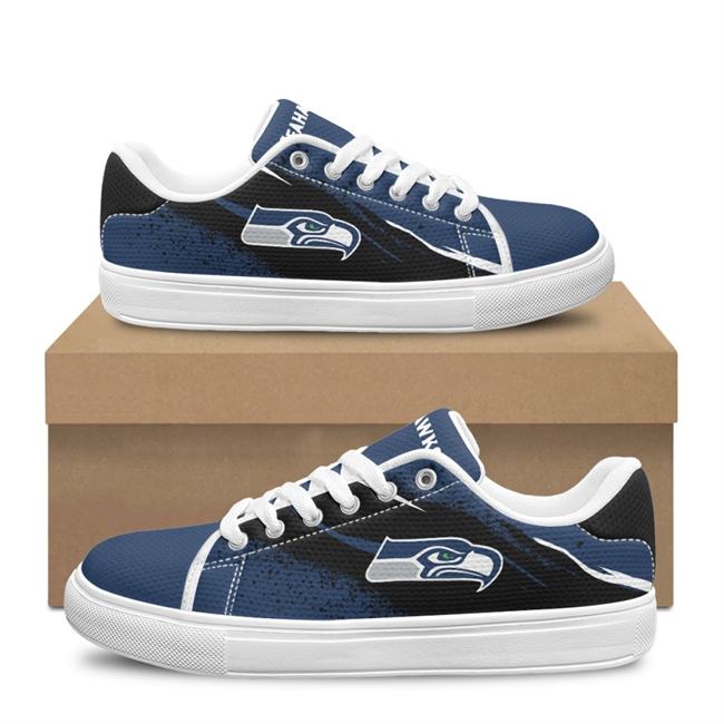 Men's Seattle Seahawks Low Top Casual Sneakers Shoes 001