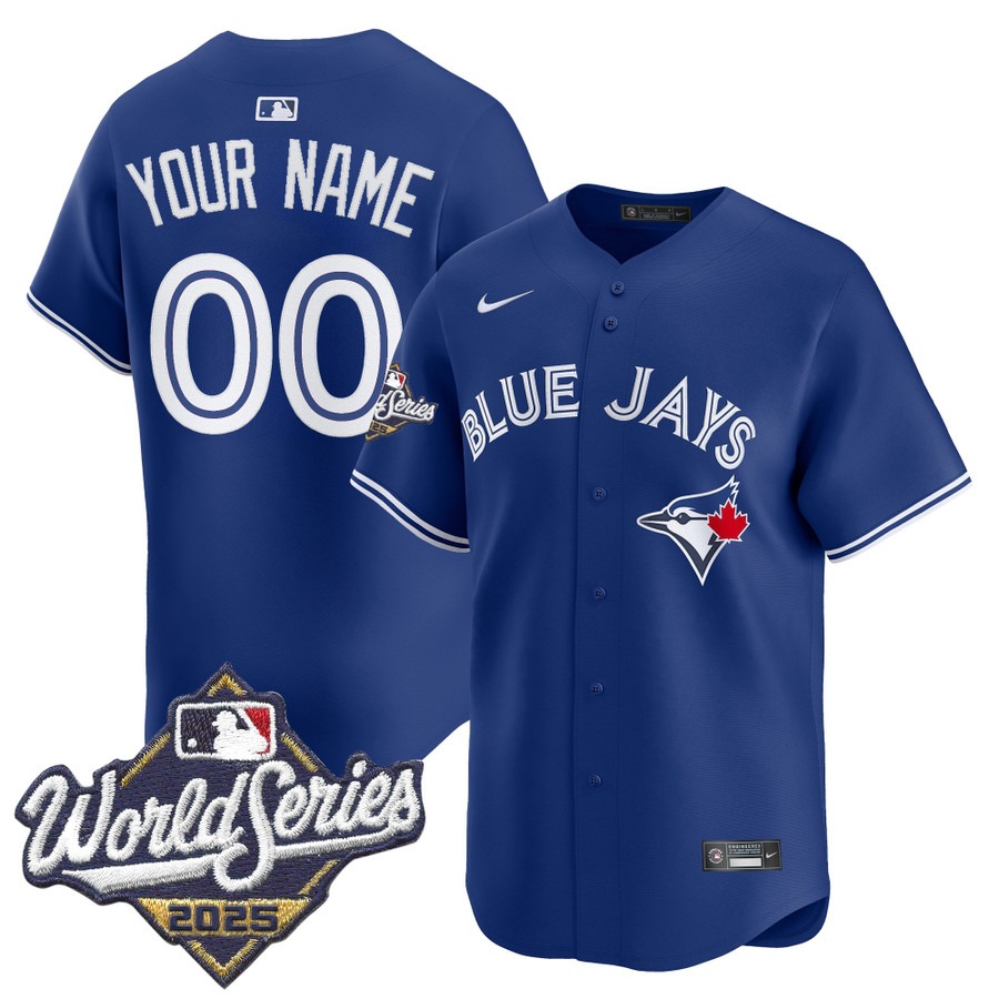 Men's Toronto Blue Jays Custom Royal 2025 World Series Nike Limited Stitched Jersey