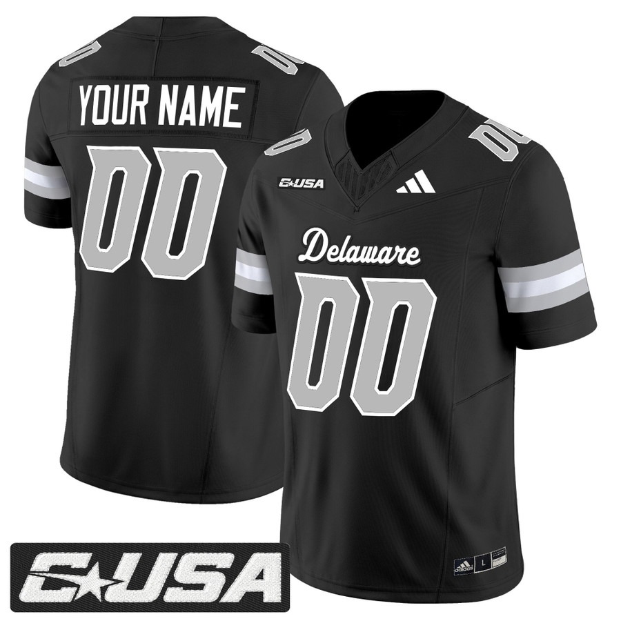 Men's Delaware Blue Hens Football Custom Black 2025 Vapor F.U.S.E. Limited Stitched Jersey Men's Delaware Blue Hens Football Custom Black 2025 Vapor F.U.S.E. Limited Stitched Jersey