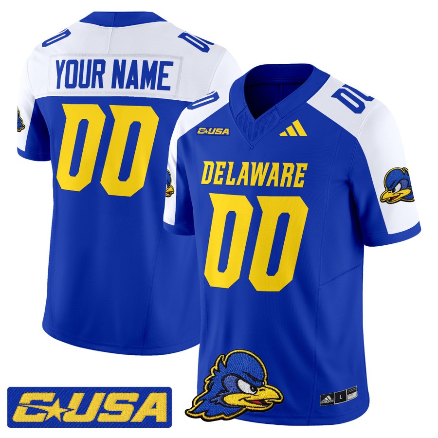 Men's Delaware Blue Hens Football Custom Royal Alternate 2025 Vapor F.U.S.E. Limited Stitched Jersey Men's Delaware Blue Hens Football Custom Royal Alternate 2025 Vapor F.U.S.E. Limited Stitched Jersey