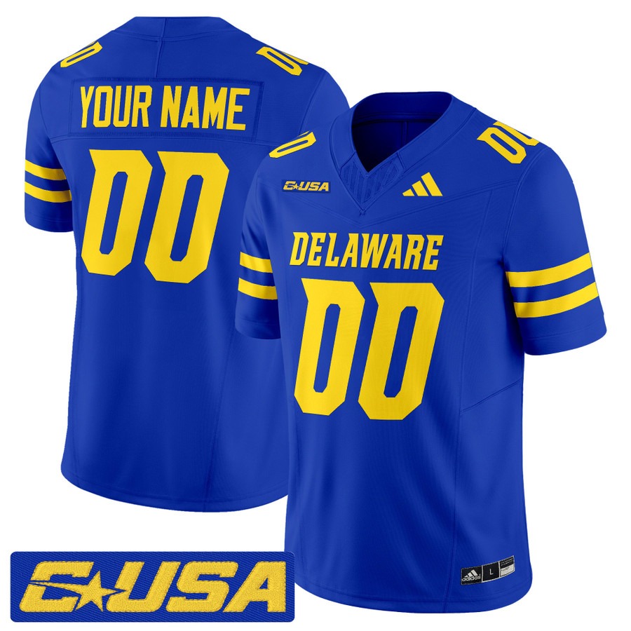 Men's Delaware Blue Hens Football Custom Royal 2025 Vapor F.U.S.E. Limited Stitched Jersey Men's Delaware Blue Hens Football Custom Royal 2025 Vapor F.U.S.E. Limited Stitched Jersey