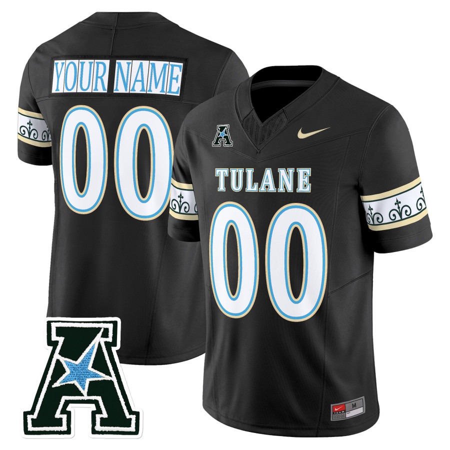 Men's Tulane Green Wave Football Custom Black F.U.S.E. 2025 'City Edition' Vapor Limited Stitched Jersey Men's Tulane Green Wave Football Custom Black F.U.S.E. 2025 'City Edition' Vapor Limited Stitched Jersey