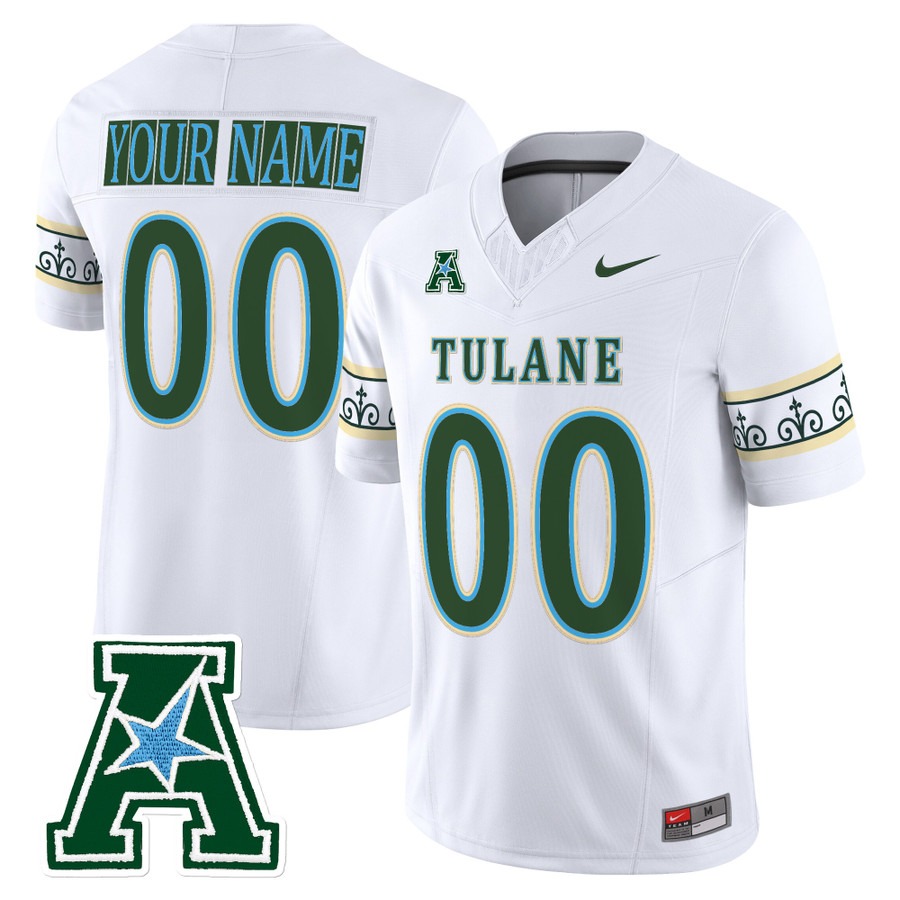 Men's Tulane Green Wave Football Custom White F.U.S.E. 2025 'City Edition' Vapor Limited Stitched Jersey Men's Tulane Green Wave Football Custom White F.U.S.E. 2025 'City Edition' Vapor Limited Stitched Jersey