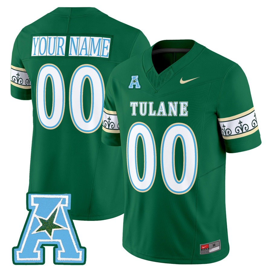 Men's Tulane Green Wave Football Custom Green F.U.S.E. 2025 'City Edition' Vapor Limited Stitched Jersey Men's Tulane Green Wave Football Custom Green F.U.S.E. 2025 'City Edition' Vapor Limited Stitched Jersey