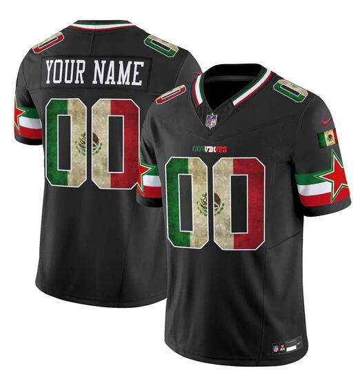 Men's Dallas Cowboys Active Player Custom Black Mexico 2025 F.U.S.E. Vapor Limited Stitched Football Jersey