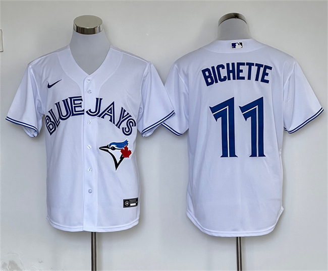 Men's Toronto Blue Jays #11 Bo Bichette White Cool Base Stitched Baseball Jersey