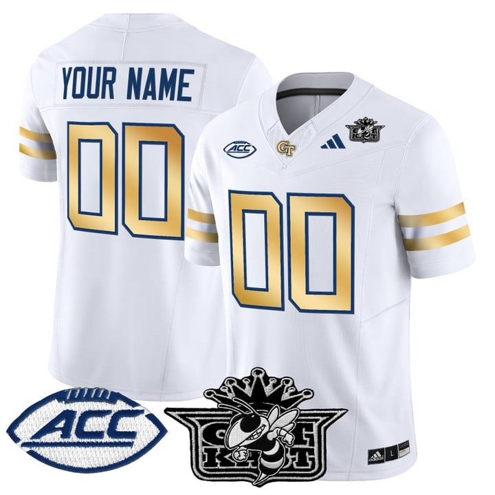 Men's Georgia Tech Yellow Jackets Football Custom White Outkast Patch 2025 Vapor F.U.S.E. Limited Stitched Jersey Men's Georgia Tech Yellow Jackets Football Custom White Outkast Patch 2025 Vapor F.U.S.E. Limited Stitched Jersey