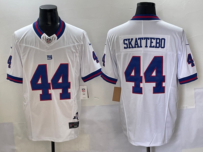 Men's New York Giants #44 Cam Skattebo White F.U.S.E. 2025 Draft Vapor Limited Classic Stitched Jersey