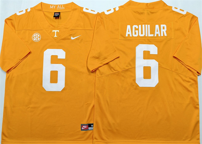 Men's Tennessee Volunteers #6 Joey Aguilar Orange 2025 Stitched Jersey