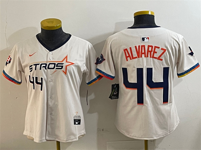 Toddler Houston Astros #44 Yordan Alvarez Cream 2025 City Connect With Texas Patch Limited Stitched Baseball Jersey