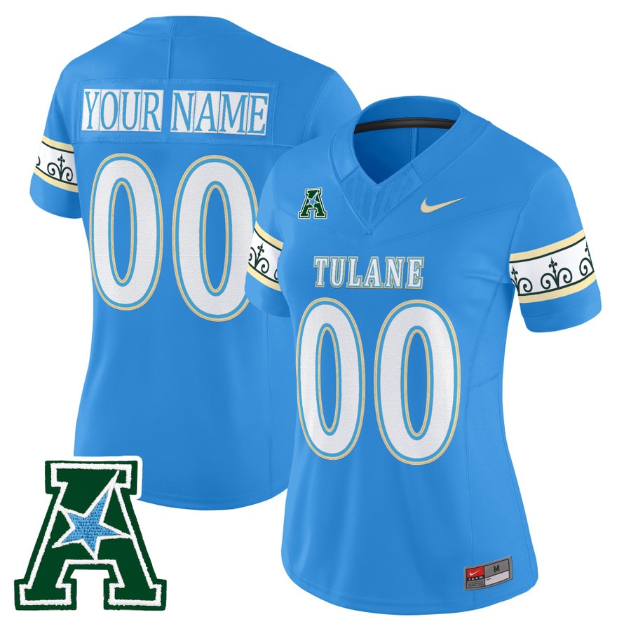 Women's Tulane Green Wave Custom 2025 'City Edition' F.U.S.E. Vapor Limited Stitched Jersey - Blue Women's Tulane Green Wave Custom 2025 'City Edition' F.U.S.E. Vapor Limited Stitched Jersey - Blue