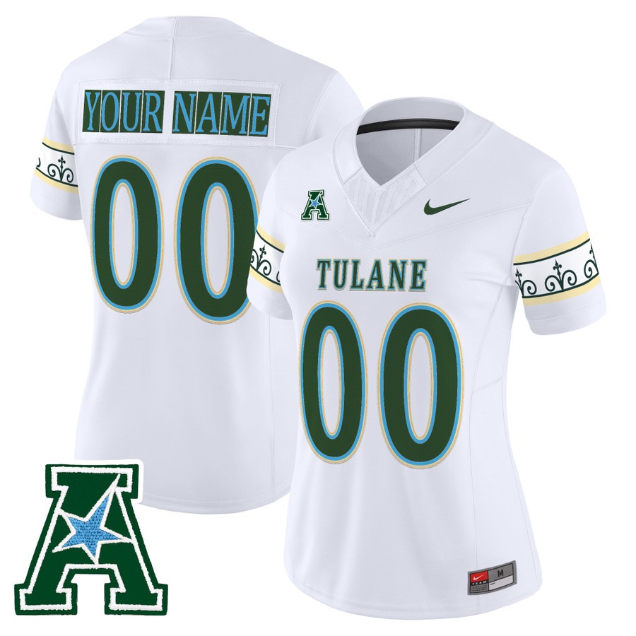 Women's Tulane Green Wave Custom 2025 'City Edition' F.U.S.E. Vapor Limited Stitched Jersey - White Women's Tulane Green Wave Custom 2025 'City Edition' F.U.S.E. Vapor Limited Stitched Jersey - White