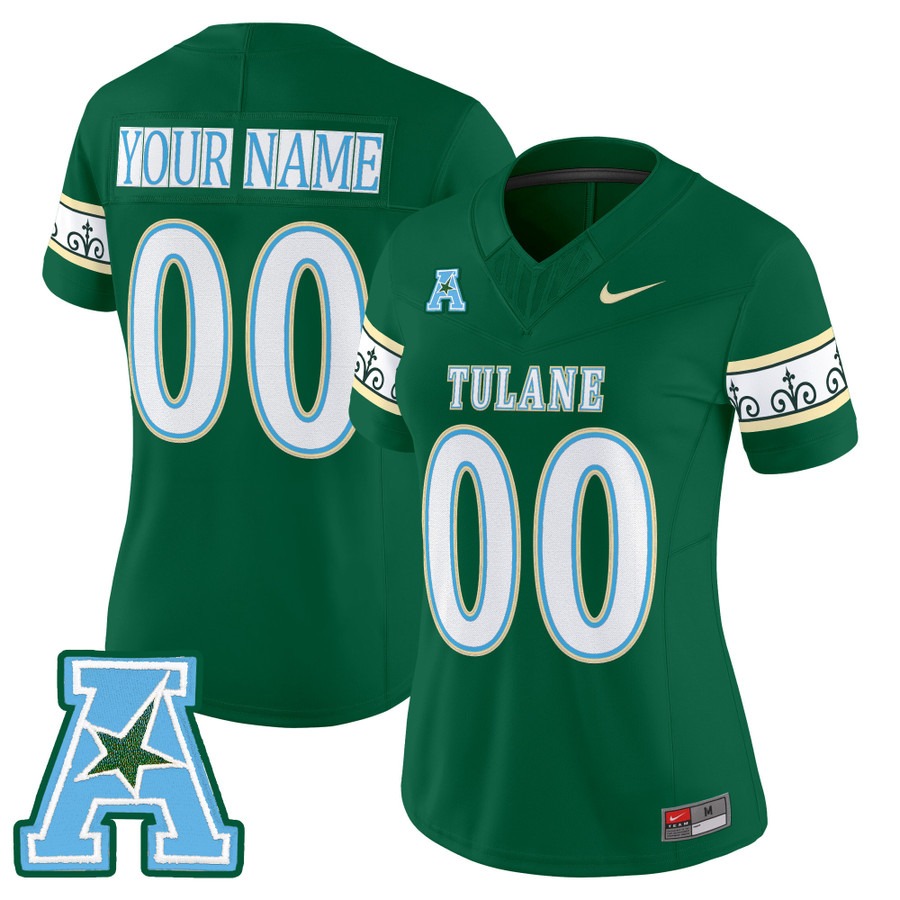 Women's Tulane Green Wave Custom 2025 'City Edition' F.U.S.E. Vapor Limited Stitched Jersey - Green Women's Tulane Green Wave Custom 2025 'City Edition' F.U.S.E. Vapor Limited Stitched Jersey - Green