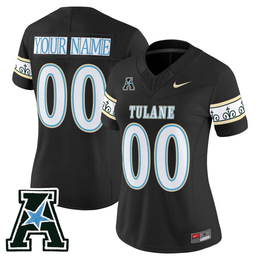 Women's Tulane Green Wave Custom 2025 'City Edition' F.U.S.E. Vapor Limited Stitched Jersey - Black Women's Tulane Green Wave Custom 2025 'City Edition' F.U.S.E. Vapor Limited Stitched Jersey - Black
