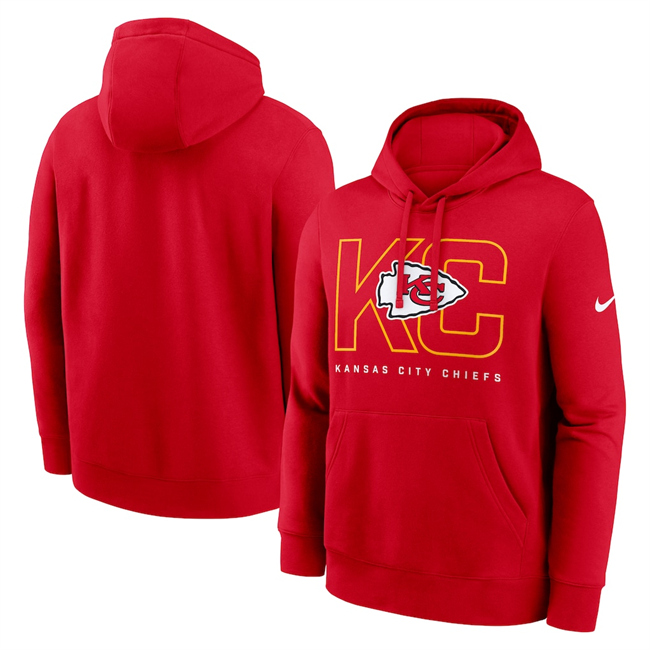 Men's Kansas City Chiefs Red Busted Play Club Fleece Pullover Hoodie