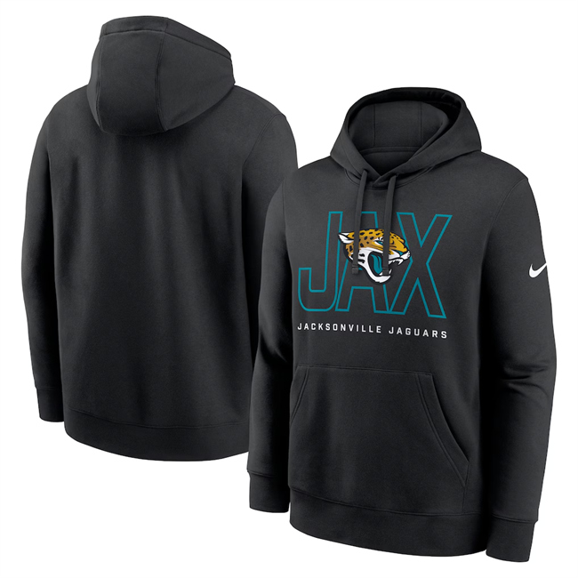 Men's Jacksonville Jaguars Black Busted Play Club Fleece Pullover Hoodie