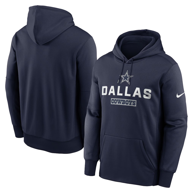 Men's Dallas Cowboys Navy Toss Sweep Performance Pullover Hoodie