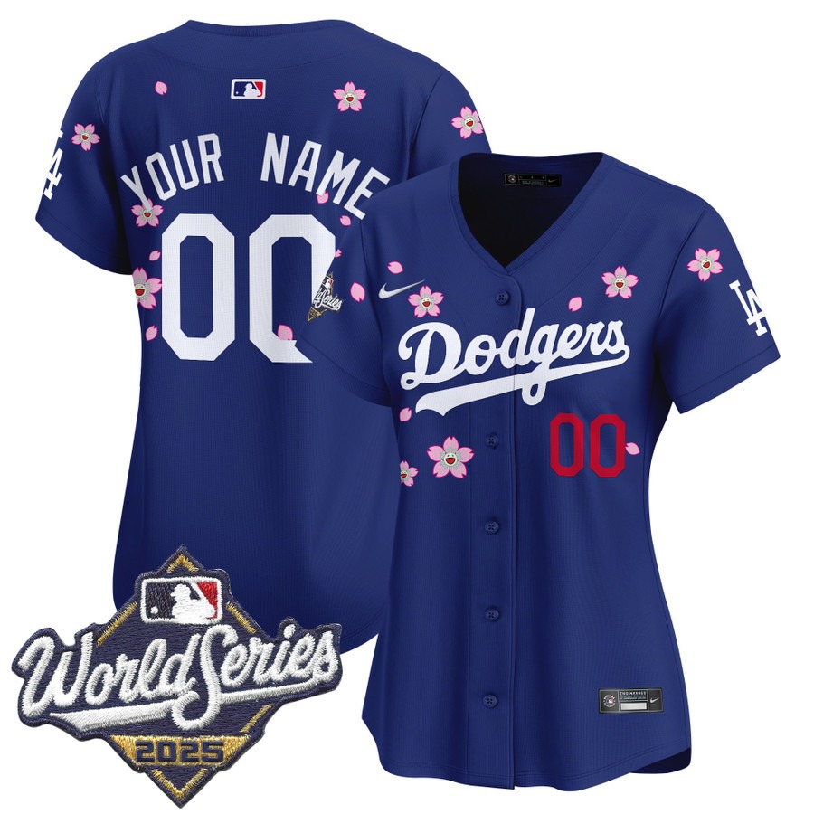 Women's Dodgers Custom 2025 World Series x Tokyo Series Limited Stitched Jersey - Royal Women's Dodgers Custom 2025 World Series x Tokyo Series Limited Stitched Jersey - Royal