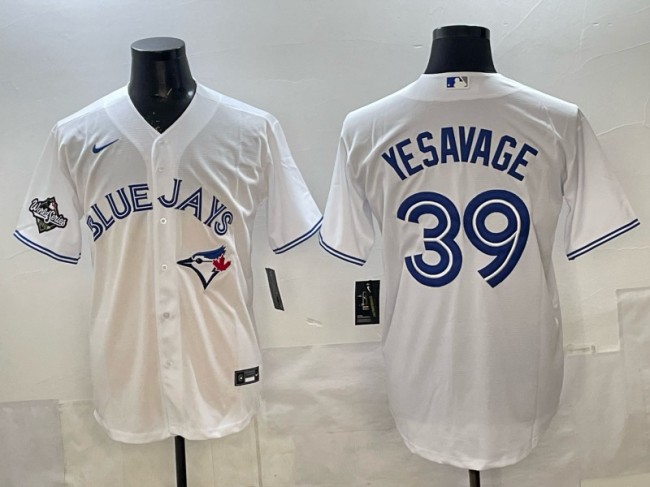 Men's Toronto Blue Jays #39 Trey Yesavage White 2025 World Series Limited Stitched Baseball Jersey Men's Toronto Blue Jays #39 Trey Yesavage White 2025 World Series Limited Stitched Baseball Jersey