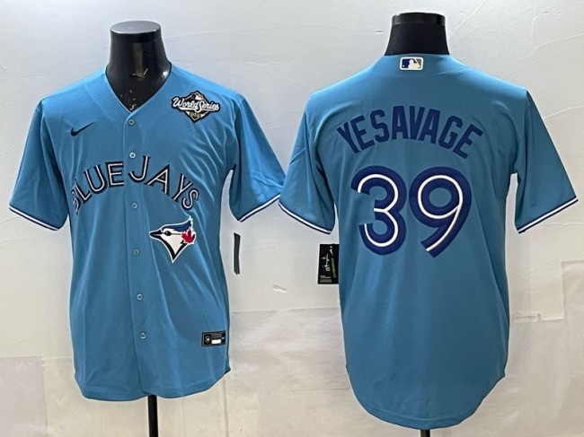 Men's Toronto Blue Jays #39 Trey Yesavage Powder Blue 2025 World Series Limited Stitched Baseball Jersey Men's Toronto Blue Jays #39 Trey Yesavage Powder Blue 2025 World Series Limited Stitched Baseball Jersey