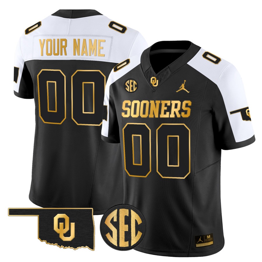 Men's Oklahoma Sooners Custom Black Gold Alternate 2025 Vapor F.U.S.E. Limited Stitched Football Jersey Men's Oklahoma Sooners Custom Black Gold Alternate 2025 Vapor F.U.S.E. Limited Stitched Football Jersey