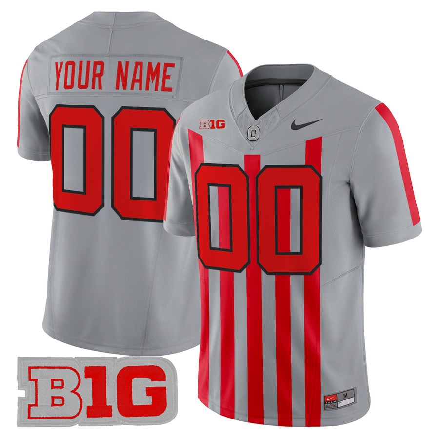 Men's Ohio State Buckeyes Custom Gray Throwback F.U.S.E. Vapor Limited Stitched Football Jersey Men's Ohio State Buckeyes Custom Gray Throwback F.U.S.E. Vapor Limited Stitched Football Jersey