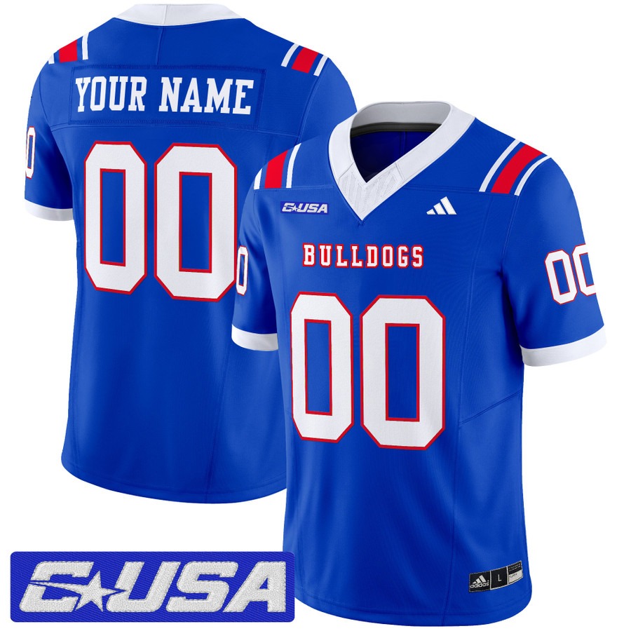 Men's Louisiana Tech Bulldogs Football Custom Royal 2025 Vapor F.U.S.E. Limited Stitched Jersey Men's Louisiana Tech Bulldogs Football Custom Royal 2025 Vapor F.U.S.E. Limited Stitched Jersey