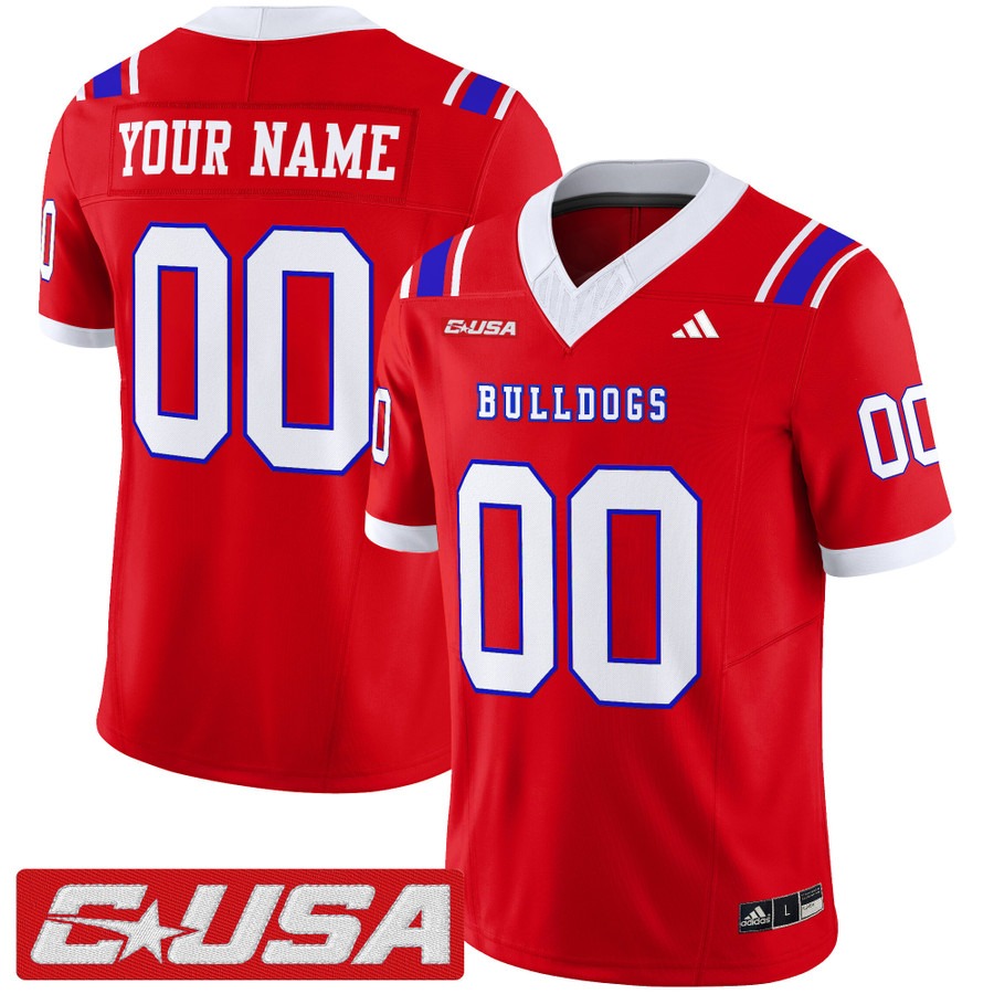 Men's Louisiana Tech Bulldogs Football Custom Red 2025 Vapor F.U.S.E. Limited Stitched Jersey Men's Louisiana Tech Bulldogs Football Custom Red 2025 Vapor F.U.S.E. Limited Stitched Jersey