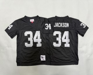 Youth Las Vegas Raiders #34 Bo Jackson Black Throwback 1988 Stitched Jersey
