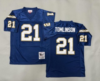 Men's Los Angeles Chargers #21 LaDainian Tomlinson Navy Throwback 2002 Stitched Jersey