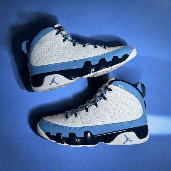 Men's Running weapon Air Jordan 9 White Blue Shoes 035 Men's Running weapon Air Jordan 9 White Blue Shoes 035