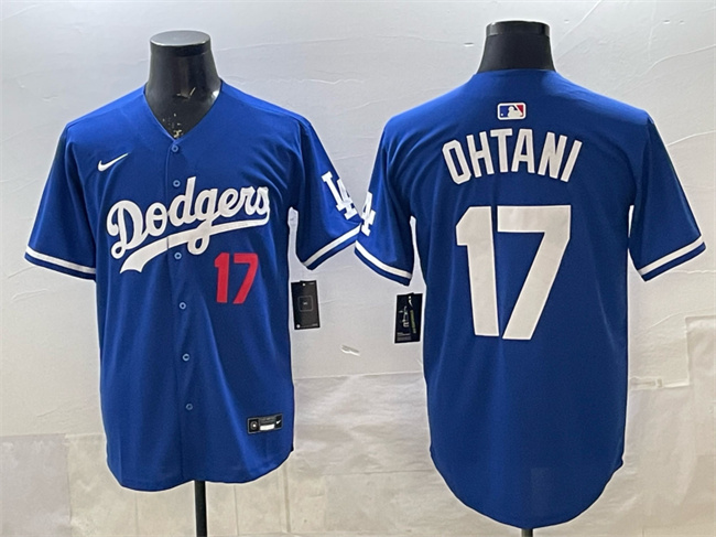 Men's Los Angeles Dodgers #17 Shohei Ohtani Royal Limited Stitched Baseball Jersey
