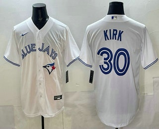 Men's Toronto Blue Jays #30 Alejandro Kirk White Cool Base Stitched Baseball Jersey