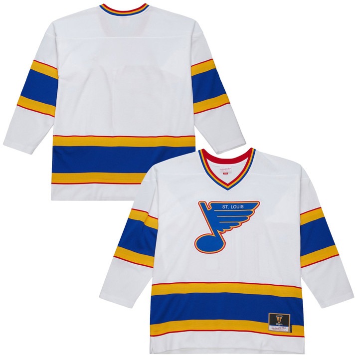 Men's St. Louis Blues Blank White Vintage 1990-91 Power Play Stitched Jersey