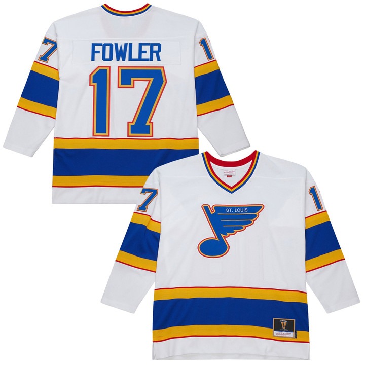 Men's St. Louis Blues #17 Cam Fowler White Vintage 1990-91 Power Play Stitched Jersey