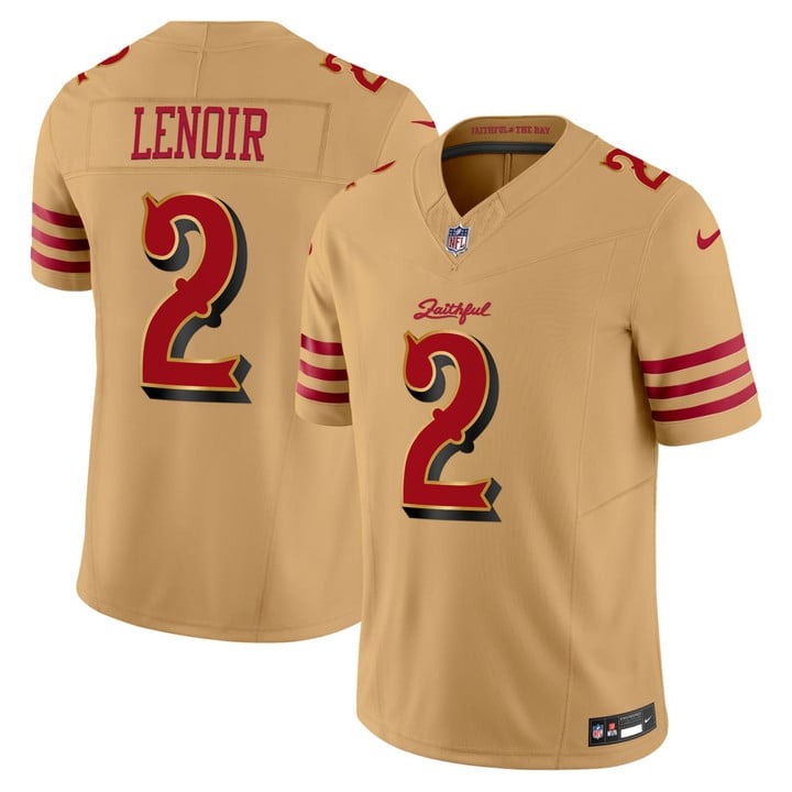 Men's San Francisco 49ers #2 Deommodore Lenoir Rivalries Gold Vapor F.U.S.E. Limited Stitched Jersey