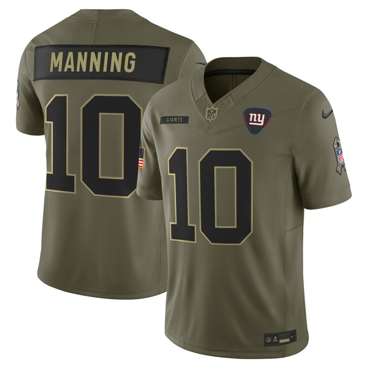 Men's New York Giants #10 Eli Manning Olive F.U.S.E. 2025 Salute to Service Vapor Limited Stitched Jersey Men's New York Giants #10 Eli Manning Olive F.U.S.E. 2025 Salute to Service Vapor Limited Stitched Jersey