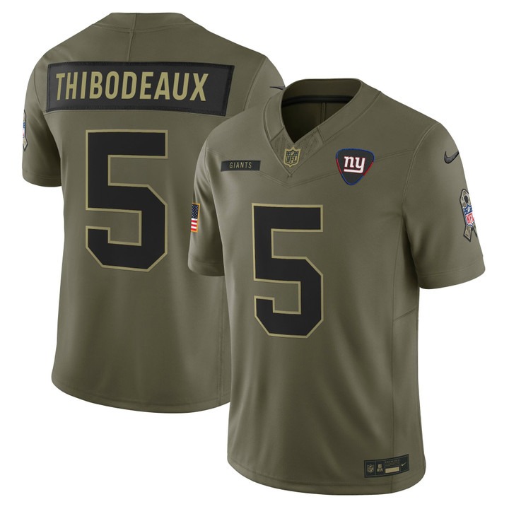 Men's New York Giants #5 Kayvon Thibodeaux Olive F.U.S.E. 2025 Salute to Service Vapor Limited Stitched Jersey Men's New York Giants #5 Kayvon Thibodeaux Olive F.U.S.E. 2025 Salute to Service Vapor Limited Stitched Jersey