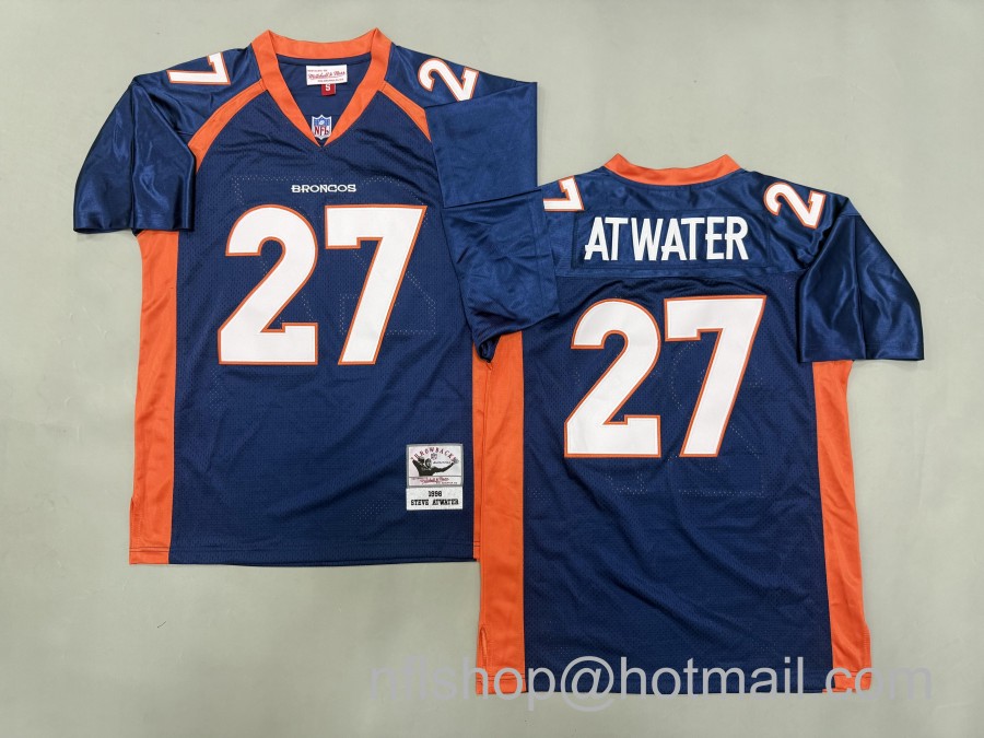 Men's Denver Broncos #27 Steve Atwater Navy 1998 Mitchell & Ness NFL Jersey
