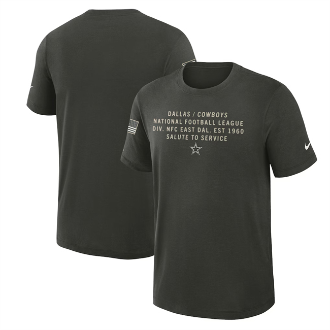 Men's Dallas Cowboys Dark Green 2025 Salute to Service Sideline Slub Dri-FIT T-Shirt Men's Dallas Cowboys Dark Green 2025 Salute to Service Sideline Slub Dri-FIT T-Shirt