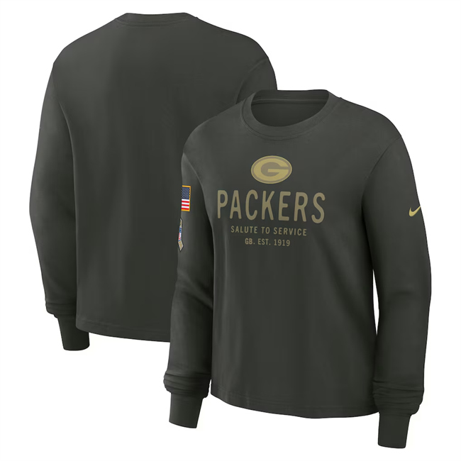 Men's Green Bay Packers Dark Green 2025 Salute to Service Sideline Dri-FIT Long Sleeve T-Shirt Men's Green Bay Packers Dark Green 2025 Salute to Service Sideline Dri-FIT Long Sleeve T-Shirt